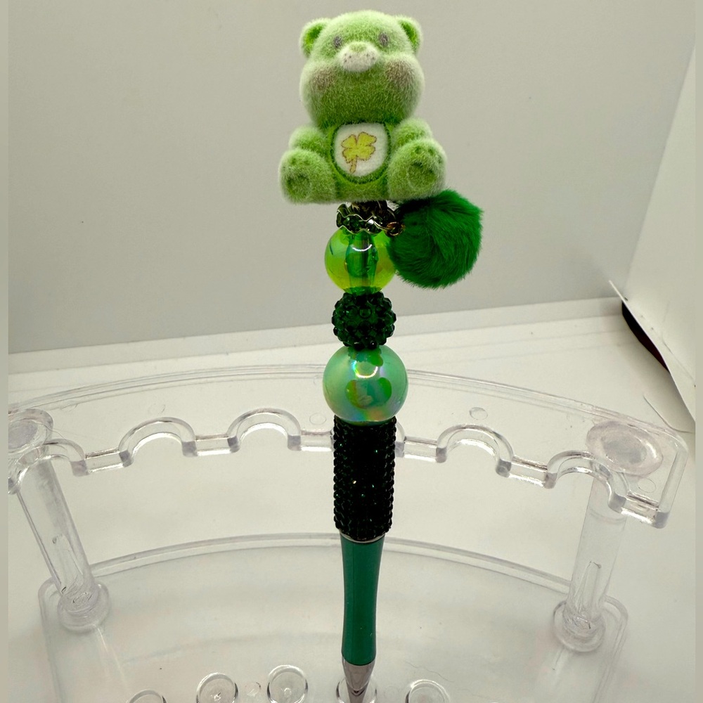 Green Care Bear-Themed Pen